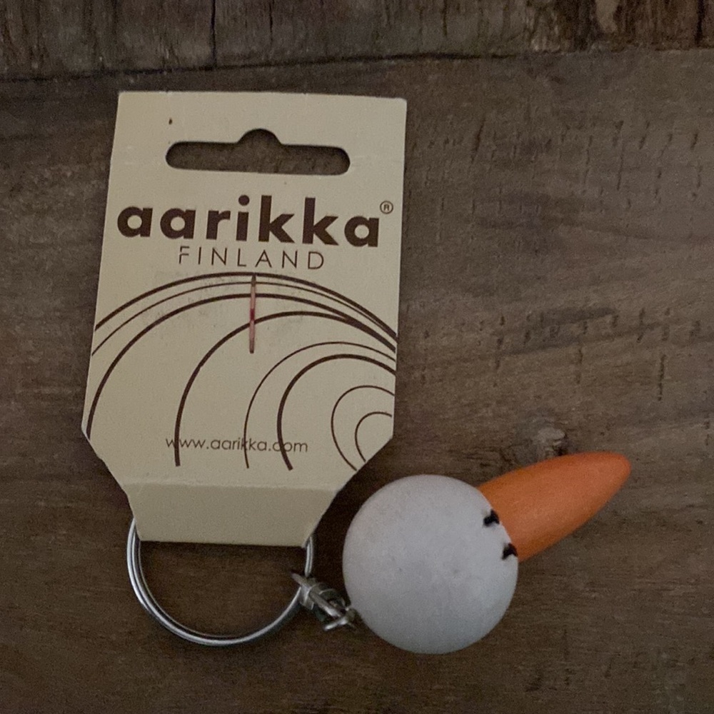 Vintage Aarikka Finland Wooden Key Chain Purse Decor